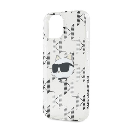 Karl Lagerfeld IML Choupette Head & Monogram - Coque iPhone 15 / 14 / 13 (Transparent)