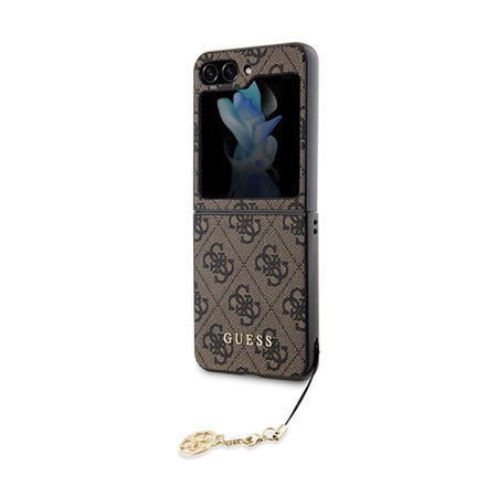 Guess 4G Charms Collection – Samsung Galaxy Z Flip 5 Hülle (Braun)