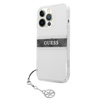 Guess 4G Stripe Grey Charm - Coque iPhone 13 Pro (Transparente)