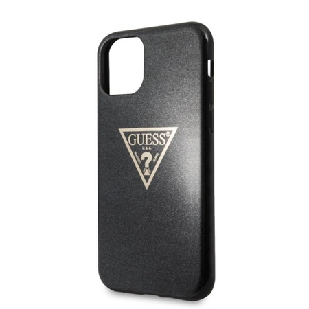 Guess Solid Glitter Triangle - iPhone 11 Case (Black)