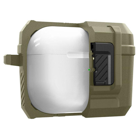 Spigen Lock Fit - Étui blindé pour Apple AirPods Pro 1 / 2 (Vintage Khaki)