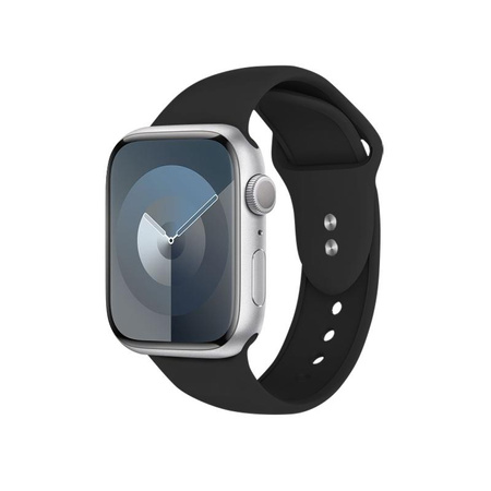 Crong Liquid - Řemínek pro Apple Watch 44/45/46/49 mm (černý)