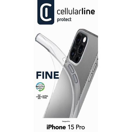 Cellularline Fine - Pouzdro pro iPhone 15 Pro (průhledné)