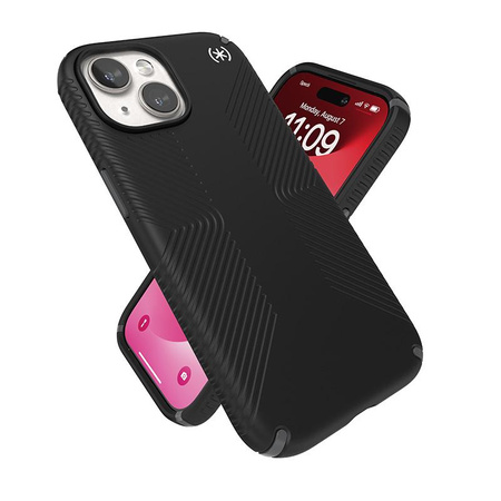 Speck Presidio2 Grip - iPhone 15 Case (Black / Slate Grey / White)