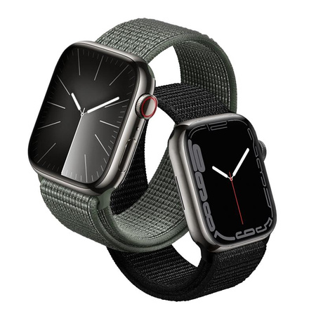 Crong Nylon - Sportszíj Apple Watch 44/45/46/49 mm-hez (Katonai zöld)
