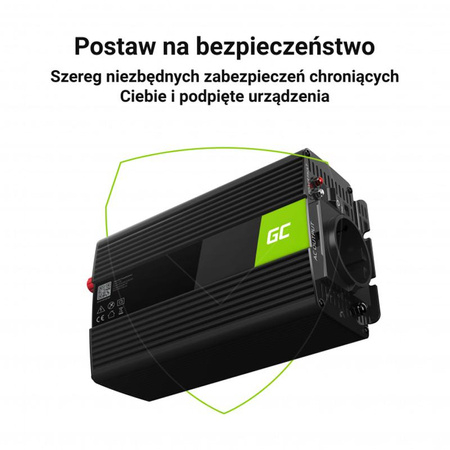 Green Cell - Měnič napětí Inverter 24V na 230V 1000W/2000W Čistá sinusovka