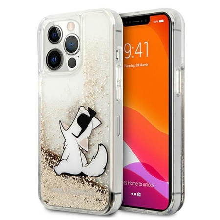 Karl Lagerfeld Liquid Glitter Choupette Fun - iPhone 13 Pro Max tok (arany)