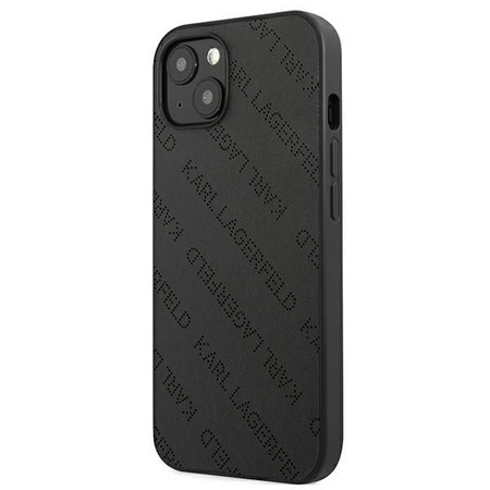 Karl Lagerfeld Perforated Allover - pouzdro na iPhone 13 (černé)