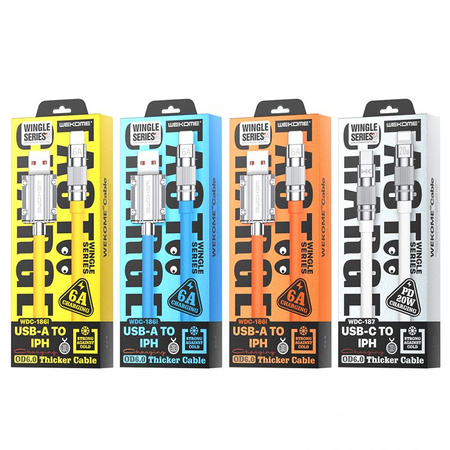 WEKOME WDC-186 Wingle Series - Câble de connexion USB-A à Lightning pour chargement rapide 1 m (blanc)