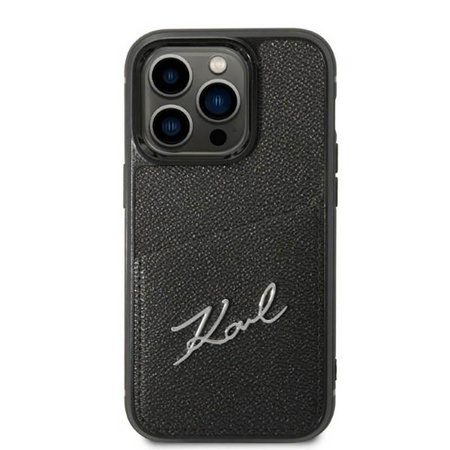 Karl Lagerfeld Signature Logo Cardslot - Étui pour iPhone 14 Pro Max (noir)
