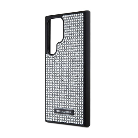 Karl Lagerfeld Rhinestone Metal Logo - pouzdro pro Samsung Galaxy S24 Ultra (stříbrné)