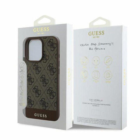 Guess 4G Bottom Stripe - iPhone 16 Pro Max tok (barna)