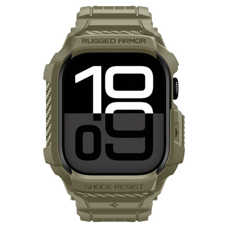 Spigen Rugged Armor Pro V2 – Apple Watch 10/11 46mm Gehäusearmband (Vintage Khaki)