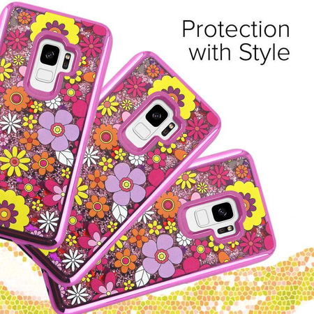 Zizo Liquid Glitter Star Case - Samsung Galaxy S9 tok (több virág)