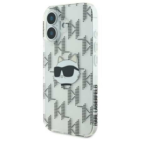 Karl Lagerfeld IML Choupette Head Galvanisiert - iPhone 16 Hülle (Transparent)