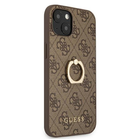 Pouzdro Guess 4G Ring Case - pouzdro pro iPhone 13 mini (hnědé)