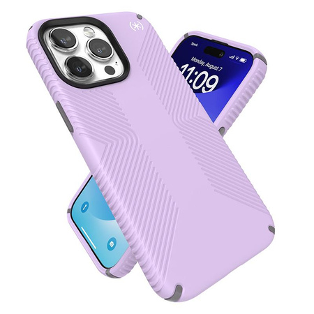 Speck Presidio2 Grip Magsafe - iPhone 15 Pro Max tok (Spring Purple / Cloudy Grey / White)