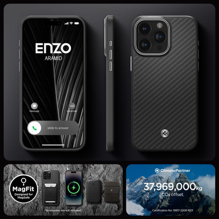 Spigen Enzo Aramid MagSafe - Étui pour iPhone 15 Pro (Noir)