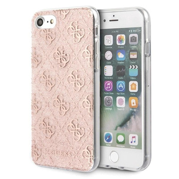 Guess 4G Glitter - Coque iPhone SE 2020 / 8 / 7 (Rose)