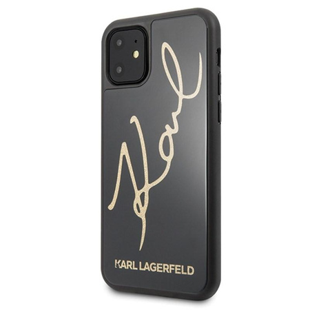 Karl Lagerfeld Double Layers Glitter Signature Case - Coque iPhone 11 (Noir)