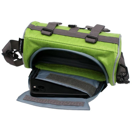 Dunlop - Handlebar bag / bicycle pannier with smartphone pocket (green)