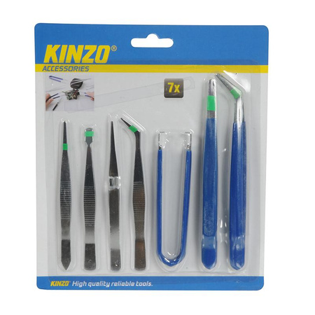 Kinzo - Set de pincettes de précision 7 pcs