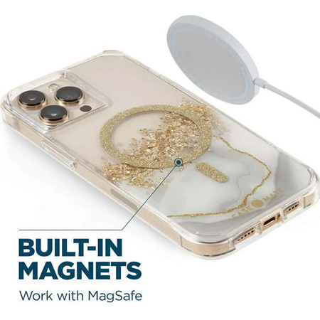 Case-Mate Karat MagSafe - pouzdro pro iPhone 14 Pro Max zdobené zlatem (Marble)