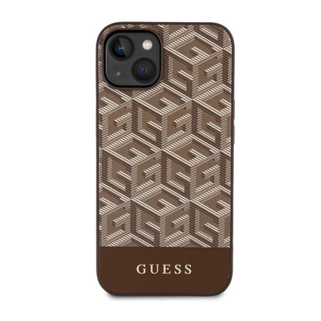 Guess GCube Stripes MagSafe - Coque pour iPhone 14 Plus (Marron)