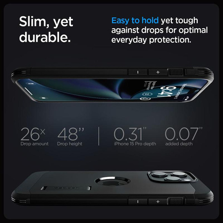 Spigen Tough Armor MagSafe - Schutzhülle für iPhone 15 Pro (Schwarz)