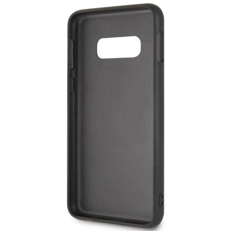 BMW Signature Logo Imprint Case - Samsung Galaxy S10e leather case with embossed BMW logo (black)