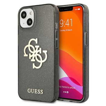 Guess Glitter 4G Big Logo - pouzdro pro iPhone 13 mini (černé)