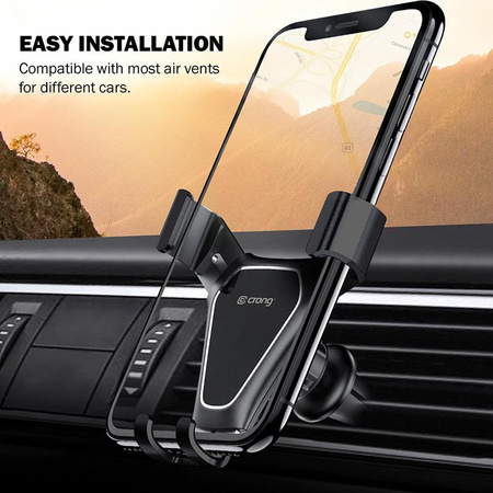 Crong Gravity Auto-Clip Car Holder - Gravity car holder for 4.7"- 6.5" phones (black)