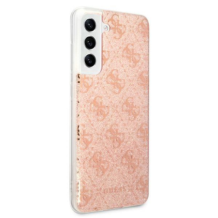 Guess 4G Glitter - pouzdro pro Samsung Galaxy S21 FE (růžové)