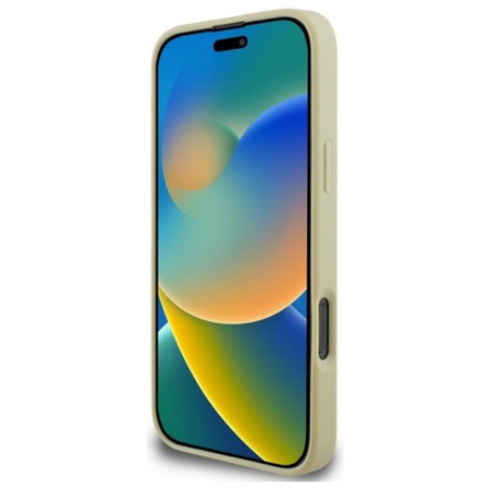 Guess Saffiano Peony Classic Logo MagSafe - iPhone 16 Pro Max Case (Gold)