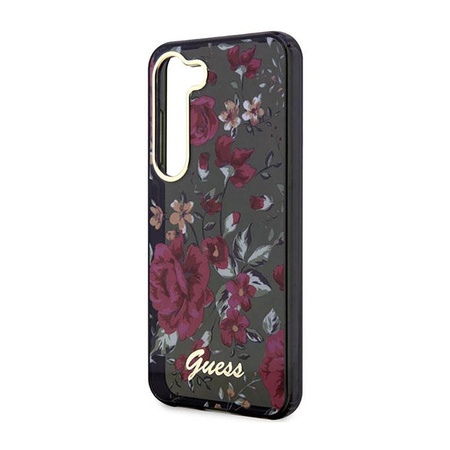 Guess Flower Collection - pouzdro pro Samsung Galaxy S23+ (Khaki)