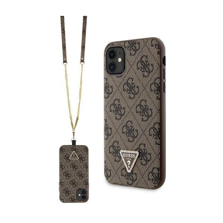 Guess Crossbody 4G Metal Logo - pouzdro pro iPhone 11 (hnědé)