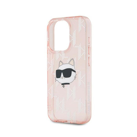 Karl Lagerfeld IML Choupette Head & Monogram - pouzdro pro iPhone 15 Pro Max (růžové)