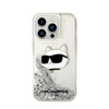 Karl Lagerfeld Liquid Glitter NFT Choupette Head - iPhone 14 Pro Tasche (silber)