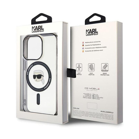 Karl Lagerfeld IML Karl Head MagSafe - iPhone 15 Pro Max Case (Transparent)