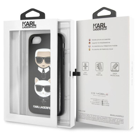 Karl Lagerfeld Embossed Case Karl & Choupette - Case iPhone SE 2020 / 8 / 7 (black)