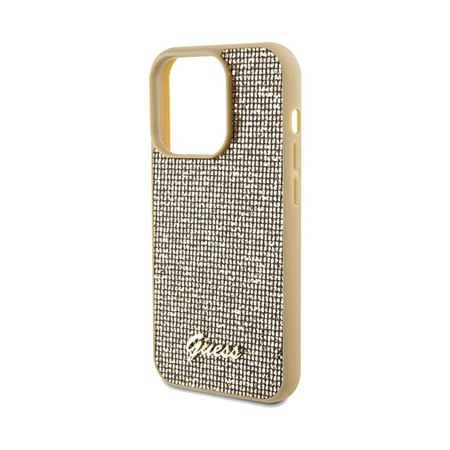 Guess Disco Metal Script - Coque iPhone 14 Pro (Or)