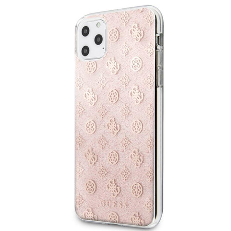 Guess 4G Peony Solid Glitter - Etui iPhone 11 Pro Max (różowy)