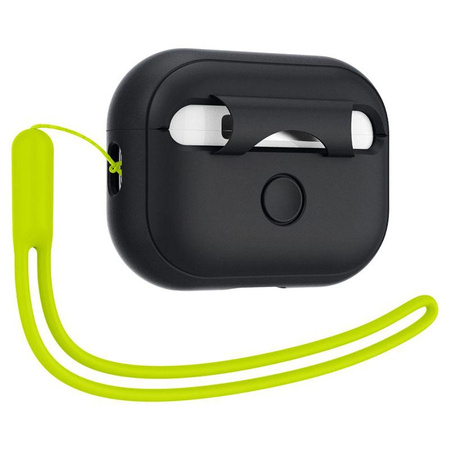 Spigen Silicone Fit Strap -  Etui do Apple AirPods Pro 1 / 2 (Czarny / Zielony)