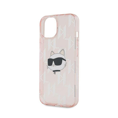 Karl Lagerfeld IML Choupette Head & Monogram - iPhone 15 / 14 / 13 tok (rózsaszín)