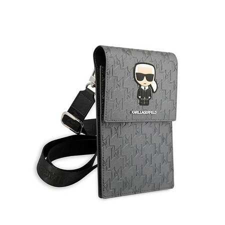 Karl Lagerfeld Monogram Ikonik Patch Wallet Phone Bag - Smartphone- und Zubehörtasche (silber)