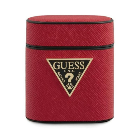 Guess Saffiano - Etui Airpods (czerwony)