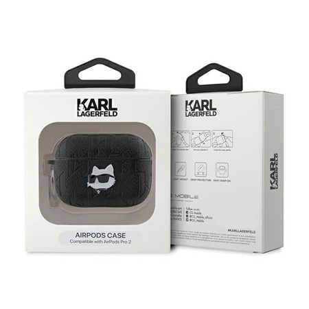 Karl Lagerfeld Monogram Choupette Head - pouzdro AirPods Pro 2 (černé)