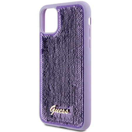 Guess Paillettenschrift Metall - iPhone 11 Hülle (lila)
