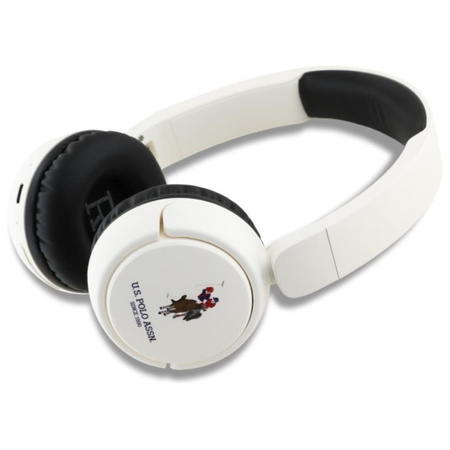 US Polo Assn DH Color Logo - Casque intra-auriculaire sans fil Bluetooth V5.3 (blanc)