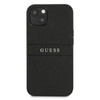Guess Saffiano Metal Logo Stripes - Etui iPhone 13 mini (czarny)